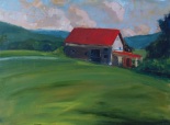 Red Roof with Clouds (Sold)