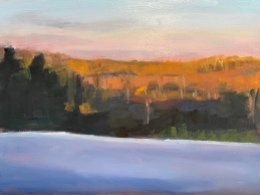 Winter Sunrise, oil on panel, 9x12