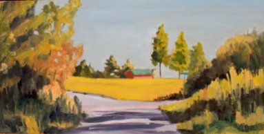 Driving Home from Red Hill, oil on panel, 12x24 SOLD